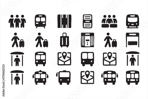 Mobility and transit symbols for urban navigation and travel planning apps