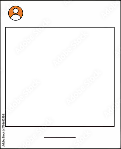 Modern social media post template with user profile icon and placeholder for content, perfect for engaging digital marketing campaigns and online brand storytelling.