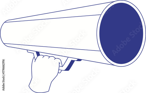 Exciting announcement or important message delivery with a hand holding a megaphone, perfect for campaigns, promotions, and spreading news effectively