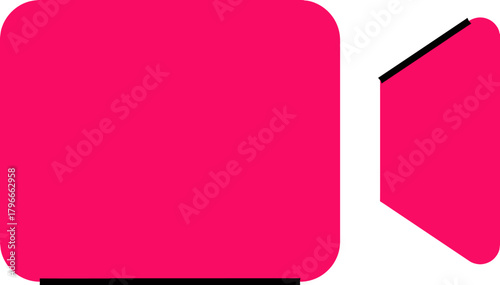 Vibrant pink camera icon symbolizing video recording and content creation for modern digital communication and online media production projects.