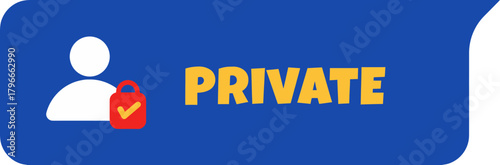 Secure personal account access with privacy lock icon and 'PRIVATE' text, emphasizing data protection and user confidentiality for digital security solutions
