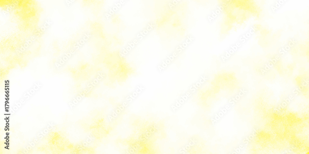 Obraz premium Abstract yellow watercolor background subtle smoke texture dreamy lemon ink cloud wash on white paper surface vibrant sunlight effect.
