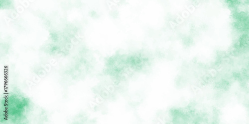 green grunge polished texture with soft clouds, Light green watercolor background subtle smoke texture dreamy mint ink cloud wash on white paper surface spring nature effect.	
