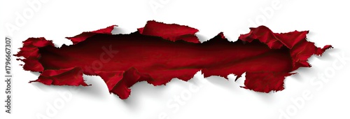 Wallpaper Mural Ripped red material obscures a portion of a white surface Torontodigital.ca