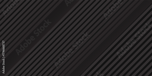 Black abstract background design. Modern wavy line pattern (guilloche curves) in monochrome colors. Premium stripe texture for banner, business backdrop. Dark horizontal