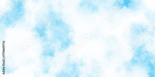 soft and cloudy white clouds on natural sky, Abstract light blue watercolor background with soft pastel clouds and white center delicate and ethereal composition evokes a sense of calm.	