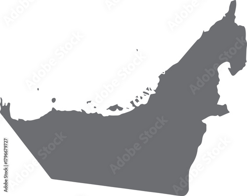 United Arab Emirates Map Silhouette Vector Illustration