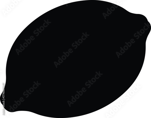 Foto Lemon silhouette vector, Lemon black clipart