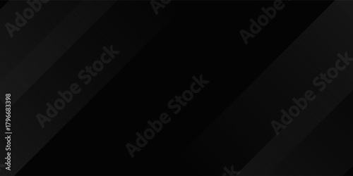 Black abstract background design. Modern wavy line pattern (guilloche curves) in monochrome colors. Premium stripe texture for banner, business backdrop. Dark horizontal