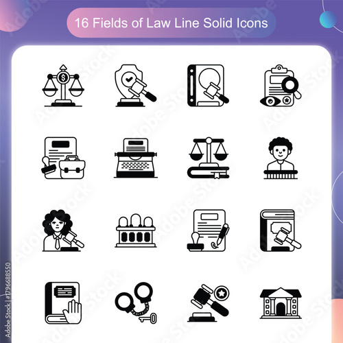 Fields of Law Solid Style Set 1