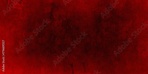 Dark red grunge texture background with heavy black vignette stain and old distressed vintage using for horror themes, rock music album covers.