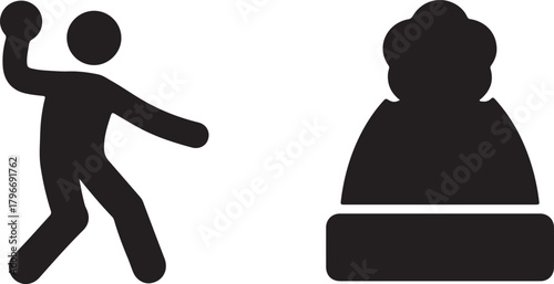 Person throwing a snowball at a hat during winter fun