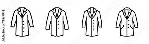 Collection of four classic overcoat designs for men's fashion style