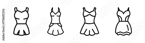 Chic peplum dresses set fashion design sketch collection summer styles