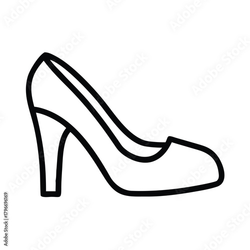 High heel shoe pump line icon vector illustration.