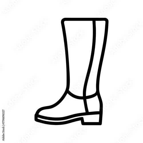 Pencil sketch icon of tall riding boot or wellington boot