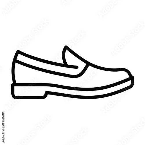 Classic slip-on loafer footwear icon line art outline vector