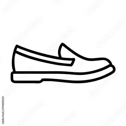 Loafer shoe outline icon simple illustration vector