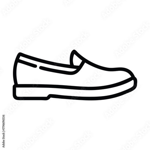 Slip-on shoe loafer footwear outline icon vector design