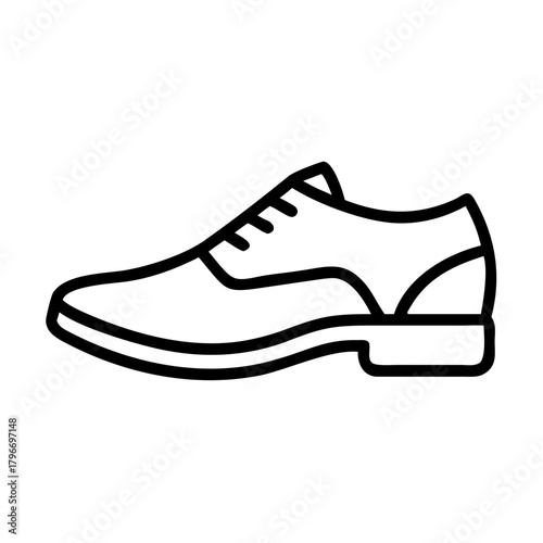 Outline vector icon of classic formal men's oxford shoe