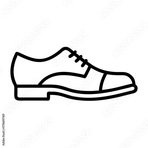 Formal men's oxford shoe line art icon vector