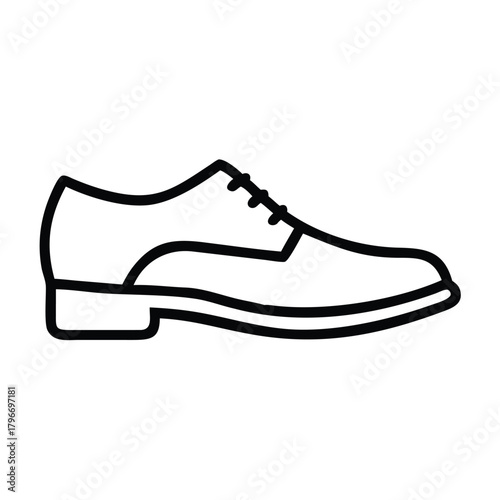 Outline icon of a classic formal men's lace-up dress shoe.