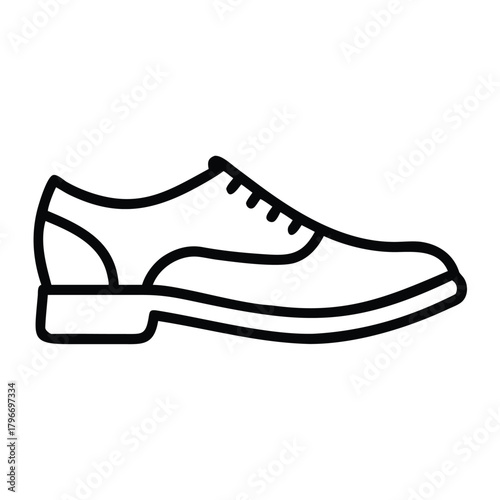 Outline icon of formal men's dress shoe or oxford