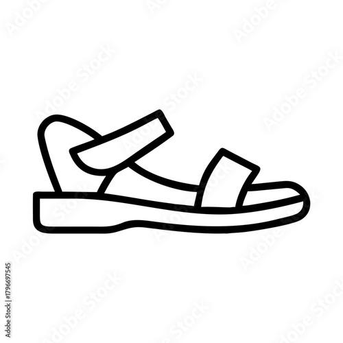 Sport sandal footwear line icon vector illustration
