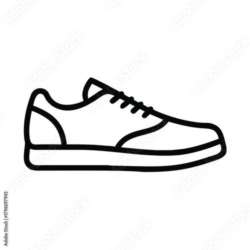 Outline icon of casual sneaker shoe for sport or daily wear