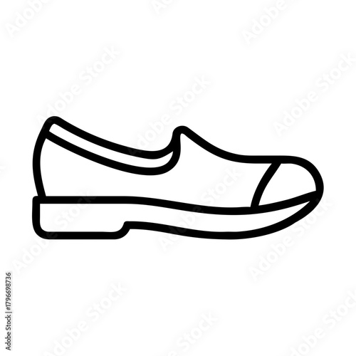 Classic men's formal dress shoe vector line art icon