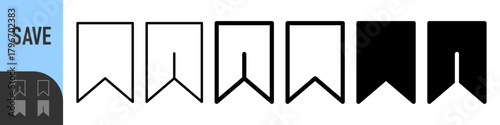 Save icon set, bookmark icon symbol in different styles. Color icon set. Symbol Modern Simple Vector For Web Site Or Mobile App. Vector EPS 10
