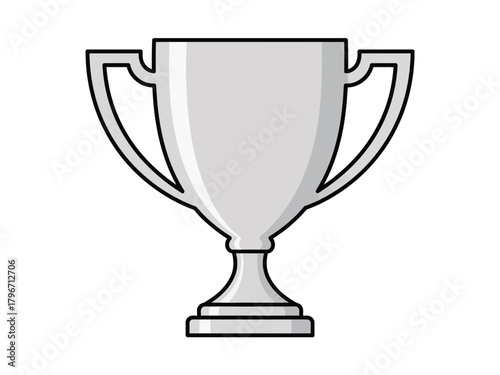 Silver trophy cup award for a second place winner, isolated on a plain white background.