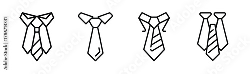 Four different tie knot styles outlined for formal wear and business attire