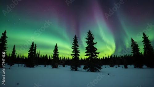 sunset in the forest