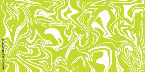 Vibrant lime green abstract swirl pattern creates a bold modern background. Fluid marble texture adds dynamic artistic movement. Perfect for design projects needing fresh energetic style. 