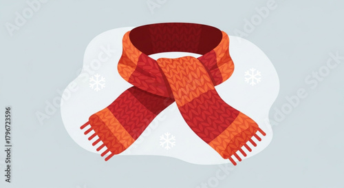 Buy winter scarf red orange knitted neckwear for cold weather fashion accessory online seasonal apparel