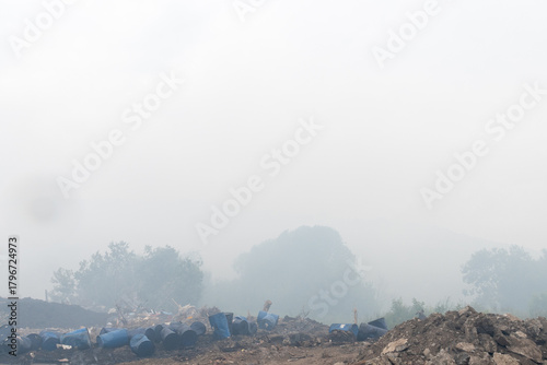 Fotografie Fire at a household waste dump