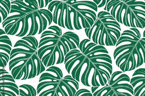 green monstera leaf pattern background
