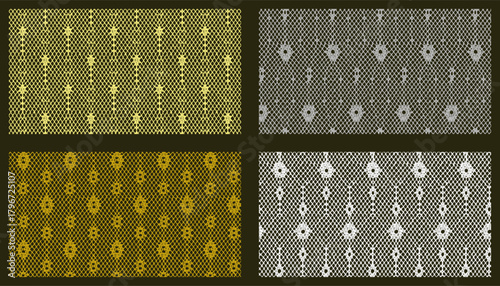 Seamless lace fabric with a vertical beaded chain pattern, available in four gold and silver designs.