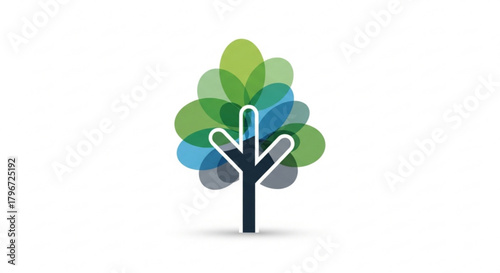 Abstract tree logo design concept for nature environment and eco friendly business branding identity vector