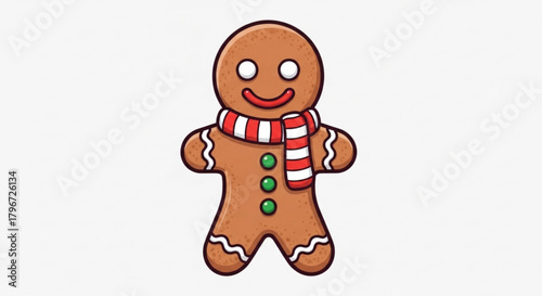 Gingerbread man christmas cookie vector illustration for holiday baking and festive season designs