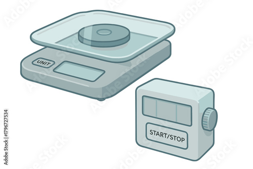 Digital kitchen scale and electronic timer for accurate cooking and baking measurements