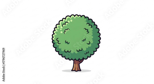 Cartoon tree illustration vector graphic design element for nature and landscape design projects use 100 char