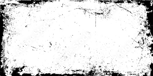 Dusty and grainy old stained abstract Rough distressed grunge border with worn textured edges for creative vintage design backgrounds.
