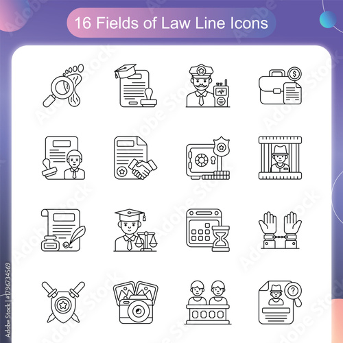 Fields of Law Line Style Set 2