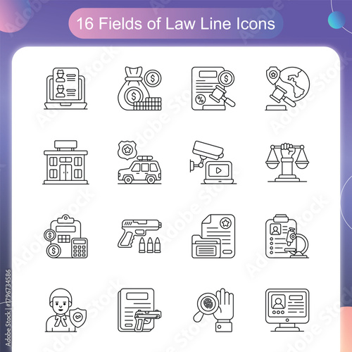 Fields of Law Line Style Set 3