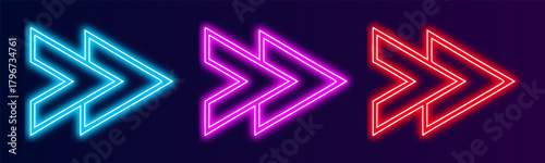 Social media template gradient neon frame rectangle smoke haze mist glow futuristic border pink blue red orange purple design element transparent light vector banner led background