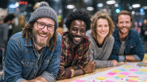 Onboarding new employees team meeting and office collaboration for workplace culture