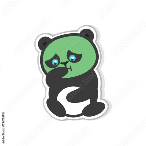 Cute cartoon creature expressing a sense of worry or sadness, a charming emotional graphic element