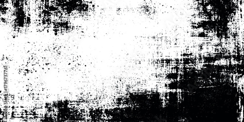 Black and white abstract grunge texture featuring heavy paint splatters, distressed brush strokes scratches.